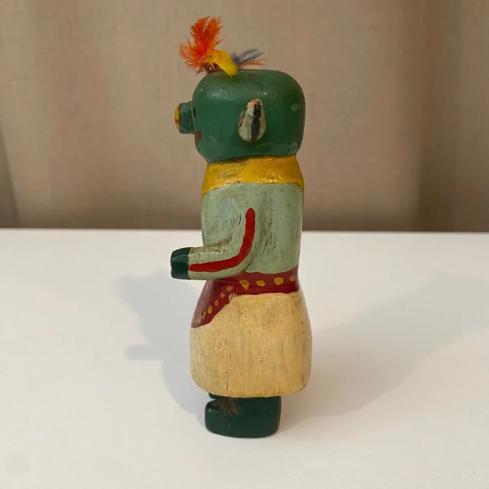Antique Hopi Kachina Doll‎ Hand Painted Wood 5” – Broken Right Hand
